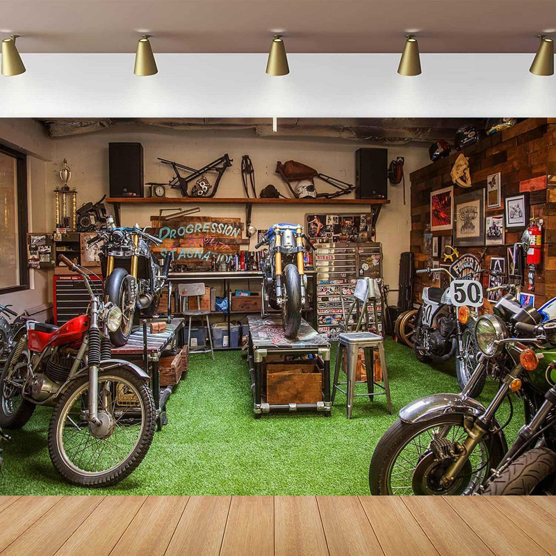 Collectible Vintage Photos - Motorcycle Photography Backdrop For Vintage Dirt
