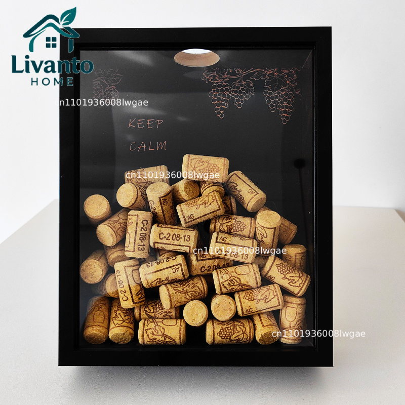 Collectible Vintage Wine - Red Wine Cork Display Frame Wooden