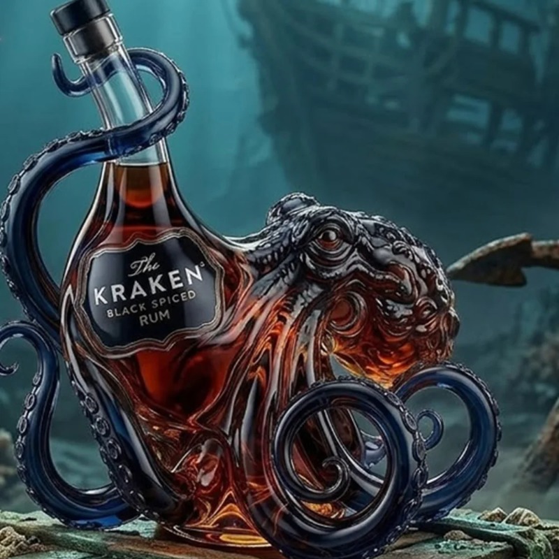 Collectible Vintage Wine - Kraken Octopus Whiskey Decanter Vintage Bar