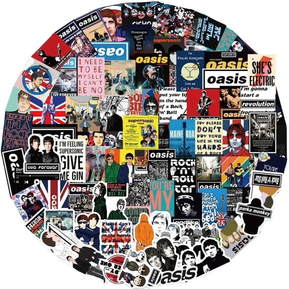 Vintage Collectible Stores - Oasis British Rock Band Stickers (50/100