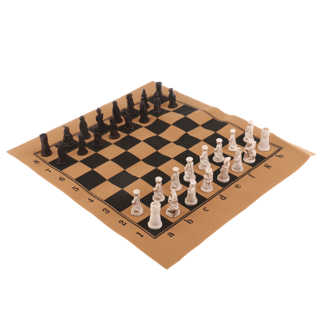 Vintage Game Collection - Thematic Antique Chinese Chess Set Resin