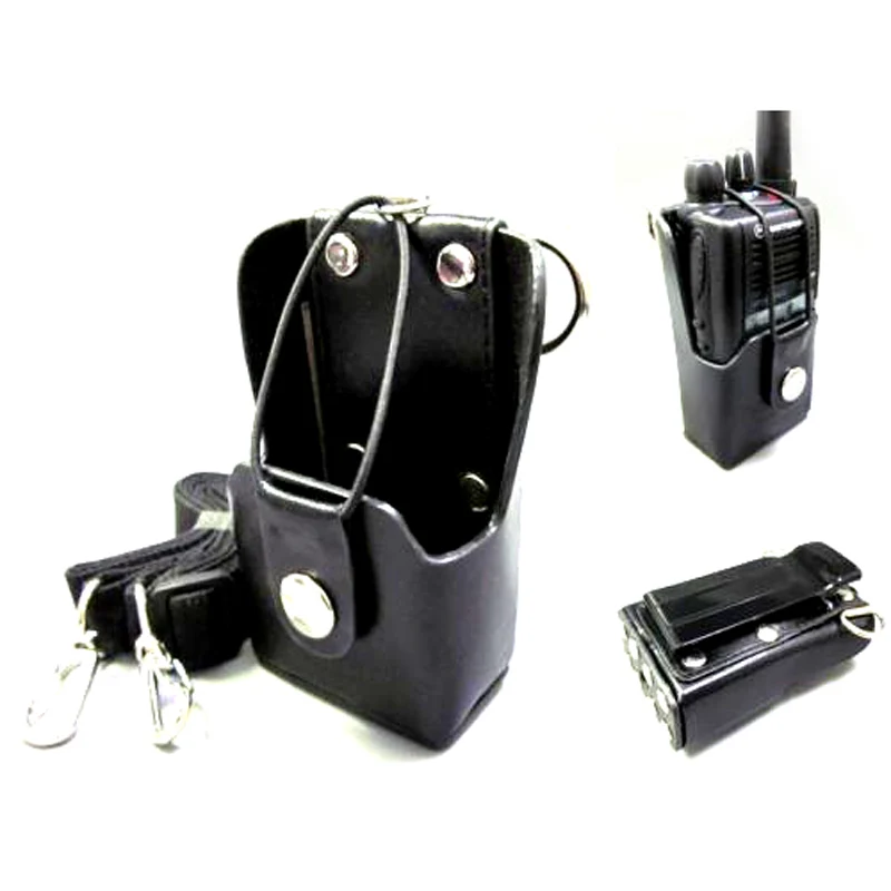 Cassette Walkman Belt - Black Hard Artificial Leather Case Holster