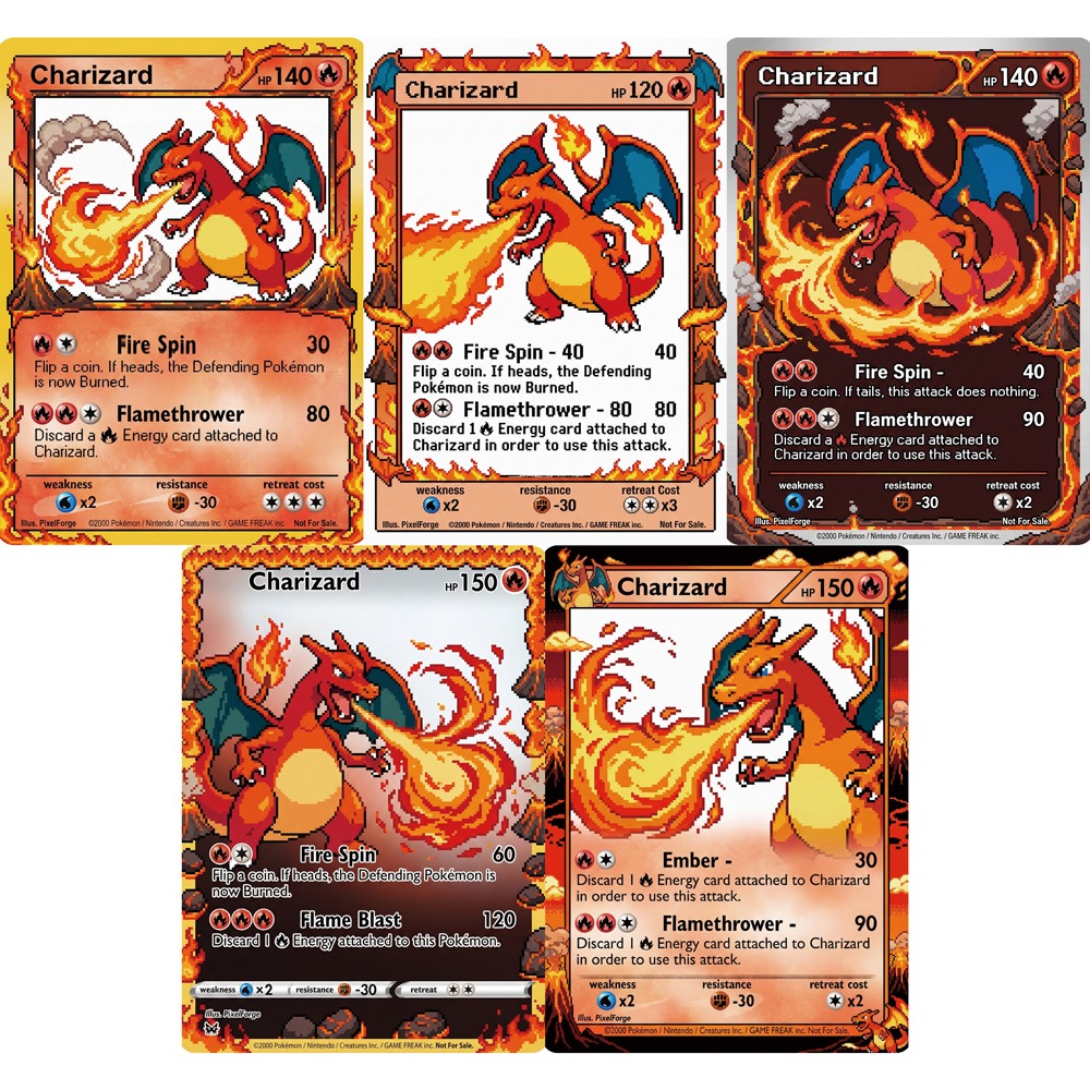 5Pcs Pokemon Cards Charizard G - Vintage Game Collection avaliação e preço