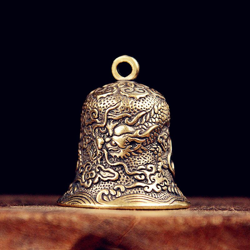 Vintage Brass Bell Carved Drag - Vintage Collectible Bells avaliação e preço