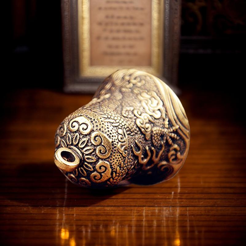 Vintage Brass Bell Carved Drag - Vintage Collectible Bells avaliação e preço