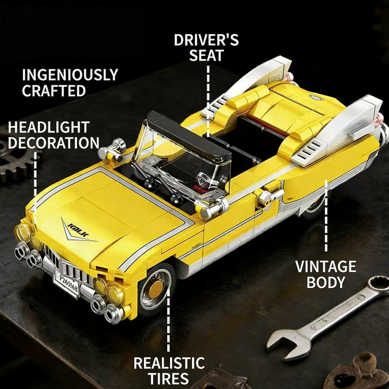 Yellow Vintage Convertible Car - Vintage Collectible Toy Cars avaliação e preço